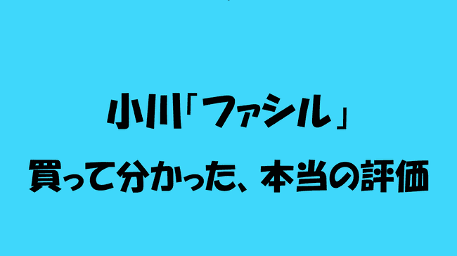 小川ファシル買って分かった本当の評価
